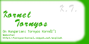 kornel tornyos business card